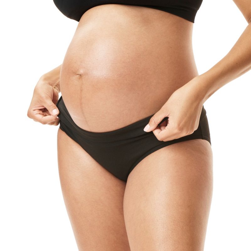 Maternity Motherhood Cotton Foldover Waistband Brief Panty, 3-Pack