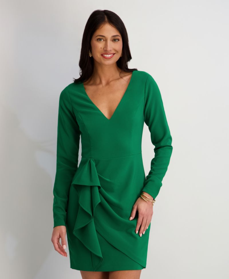 Women's Soft Touch Gab V-Neck Dress