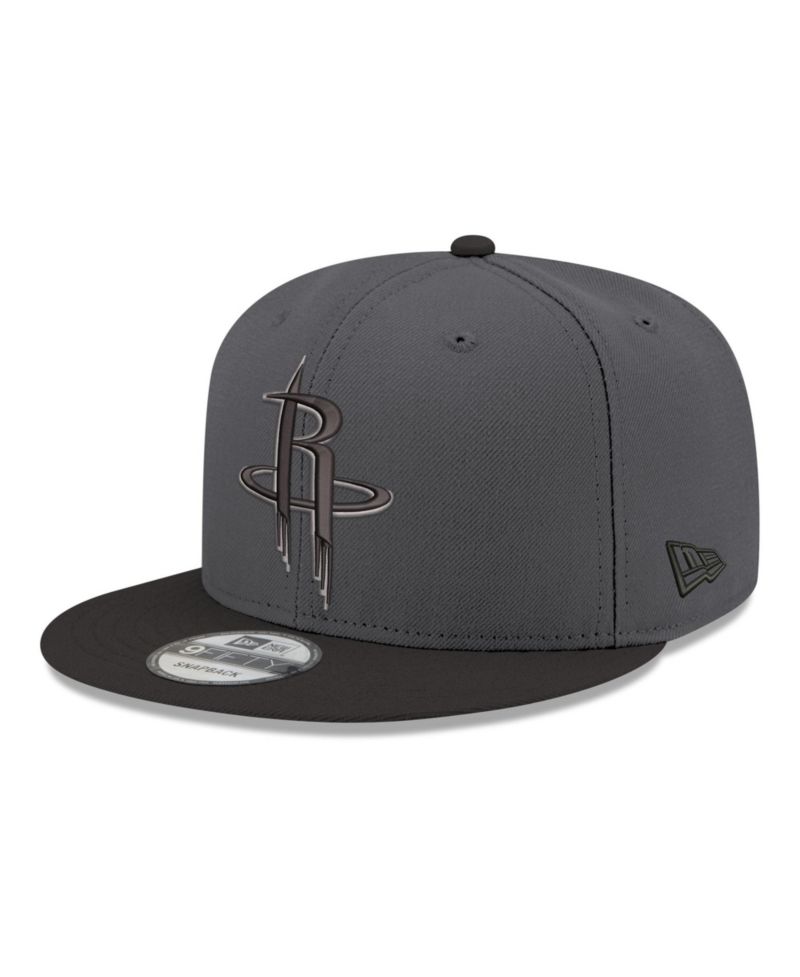 Men's Gray/Black Houston Rockets Logo 2-Tone 9FIFTY Snapback Hat