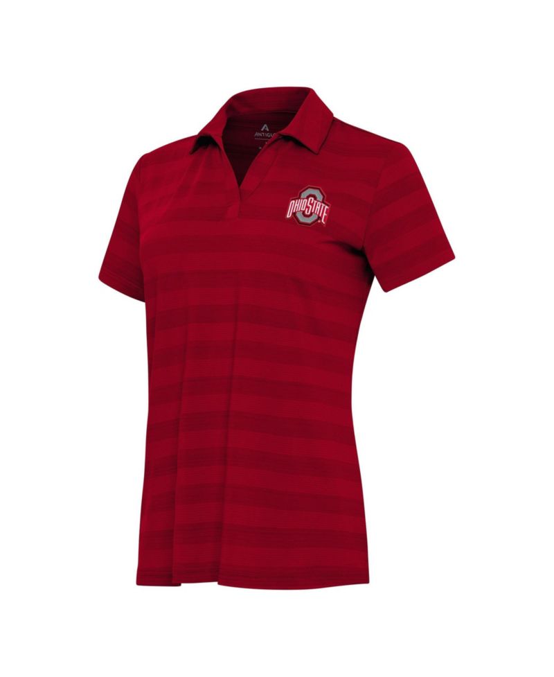 Women's Scarlet Ohio State Buckeyes Tunnel Polo Shirt