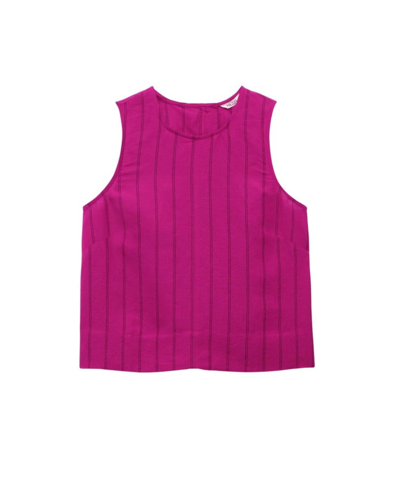 Women's Vera Stripe Linen-Blend Sleeveless Shell Top