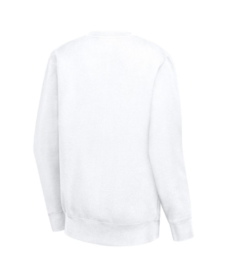 Women's White Boston Celtics Heart Graphic Fleece Pullover Sweatshirt