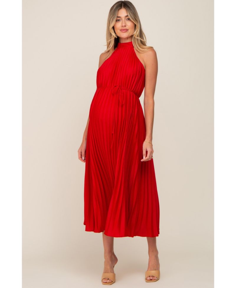 Women's Pleated Halter Dress