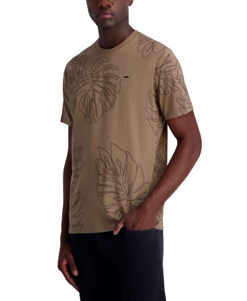 Men's Large Palm Leaf Graphic T-Shirt