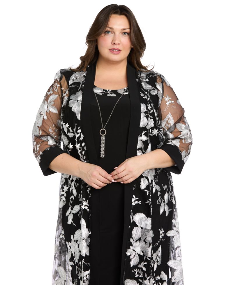 Plus Size Dress & Jacket, 2-Piece Set