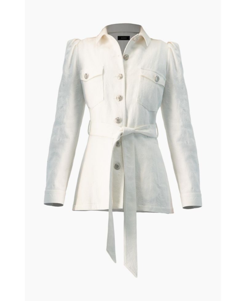 Women's Long Biker Jacket with Belt