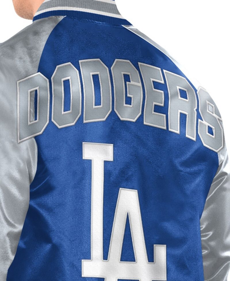 Men's Royal/Gray Los Angeles Dodgers Raglan Blitz Varsity Jacket