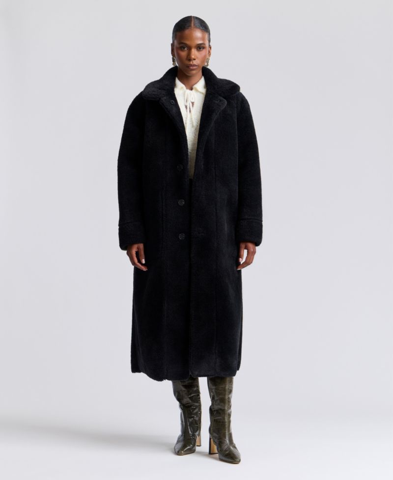 Women's Reversible Faux Shearling Maxi Coat