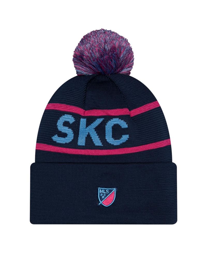 Men's Navy Sporting Kansas City 2026 Jersey Hook Cuffed Pom Knit Hat