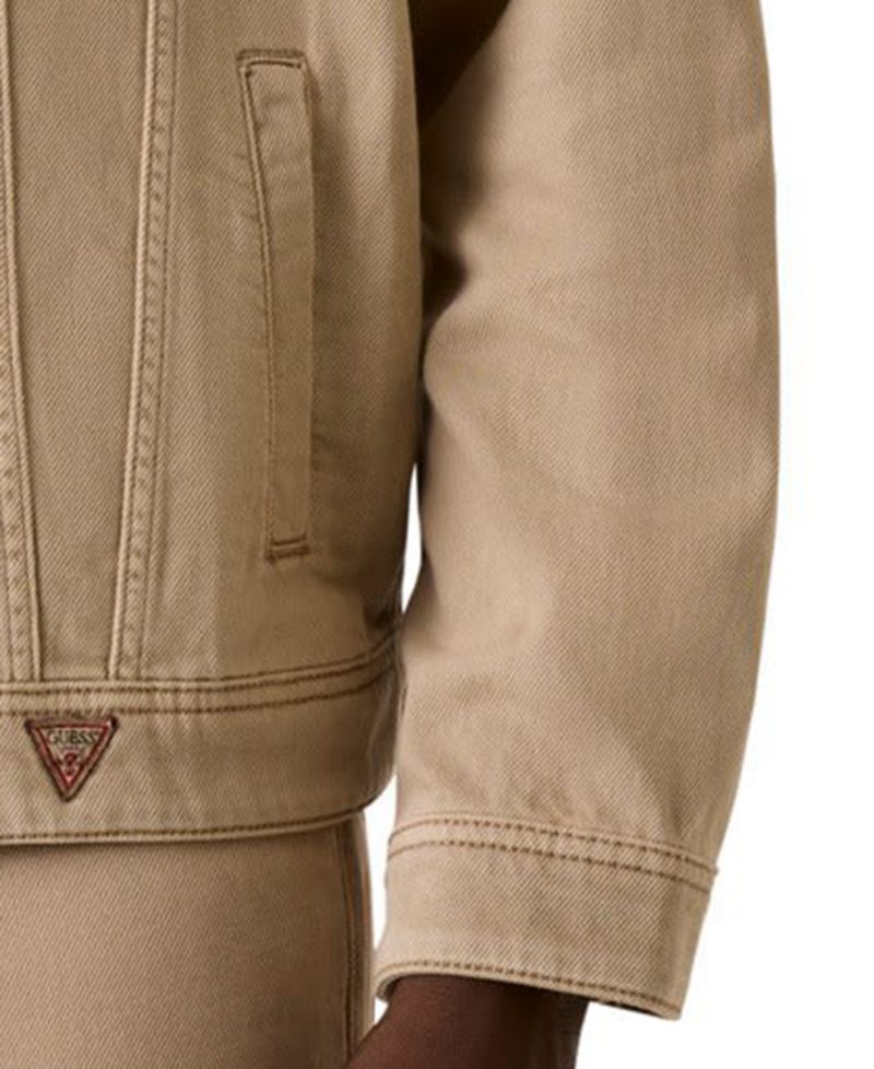Men's Denim-Inspired Silhouette with Front Flap Pockets Jacket