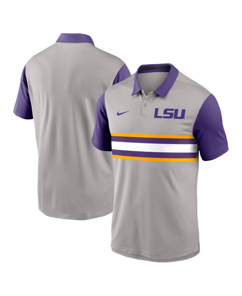 Men's Gray/Purple LSU Tigers Vapor Performance Polo Shirt