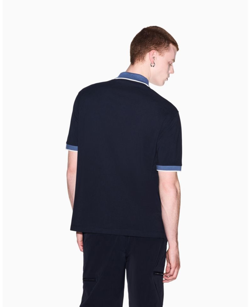 Men's Pique Color Block Tipping Polo Shirt