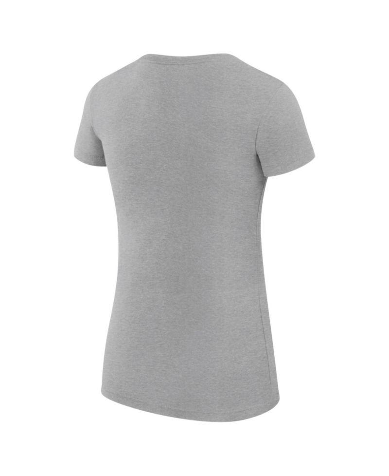 Women's Heather Gray Philadelphia Phillies Super-Slim Fit Lightweight Baseball Girls T-Shirt