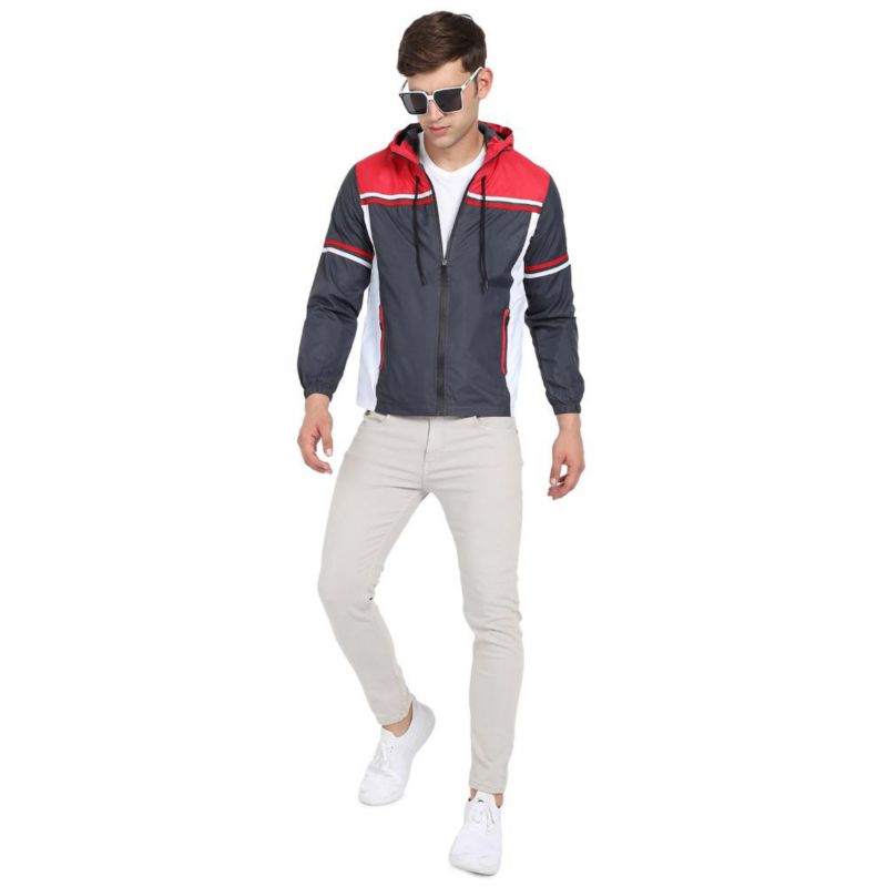 Men's Multicolor Zip-Front Jacket With Insert Pocket