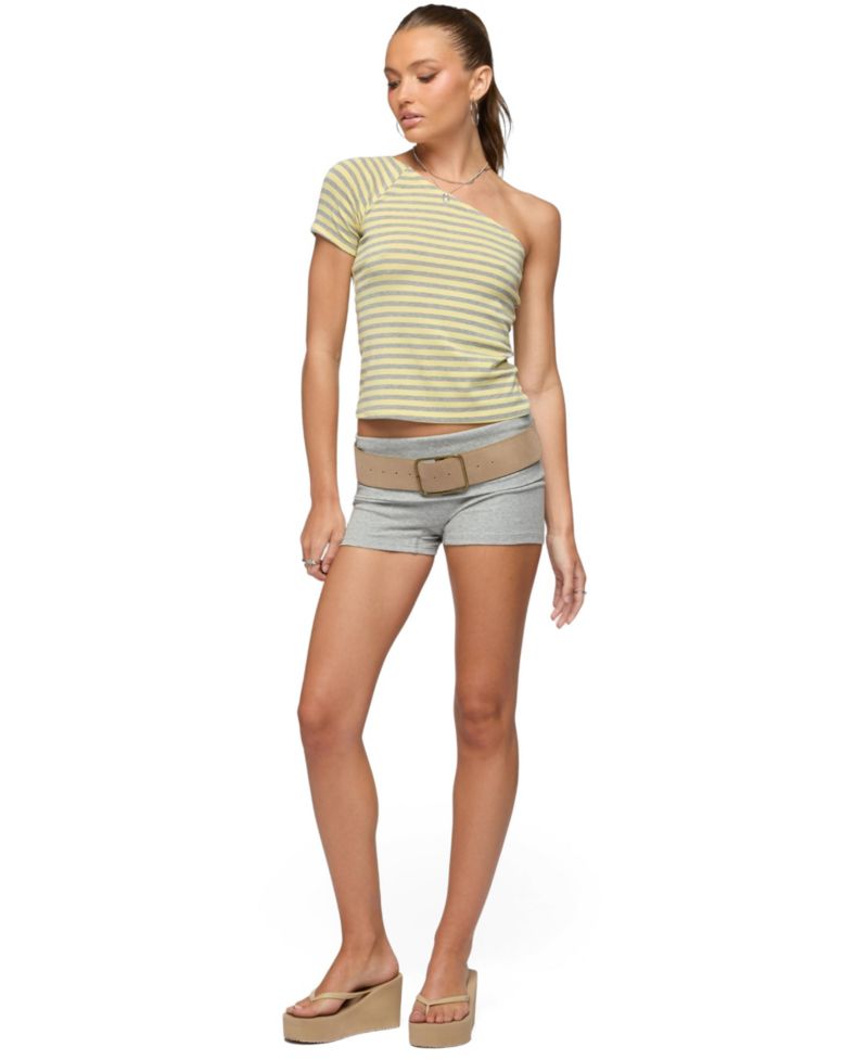 Womens Eulia One Shoulder Striped Top