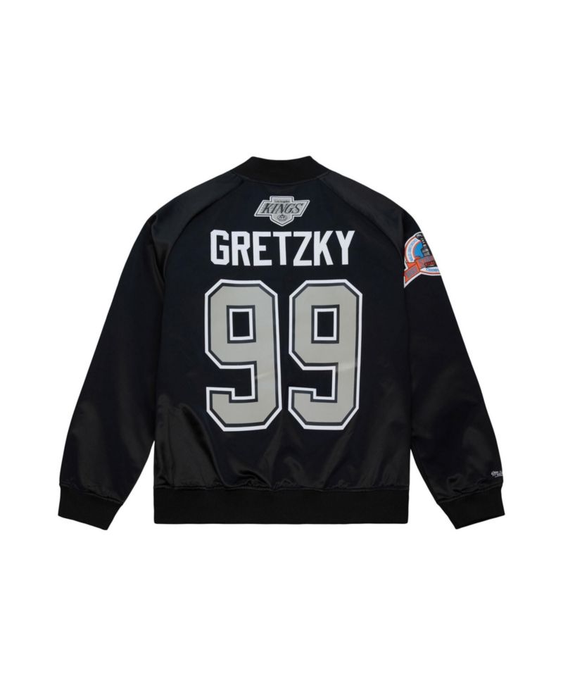 Men's and Women's Wayne Gretzky Black Los Angeles Kings Maxed Out Full-Zip Satin Jacket