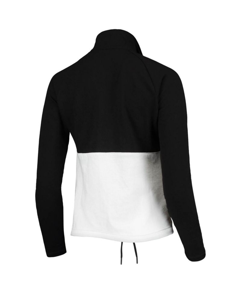 Women's Black, White Portland Timbers Harbor Raglan Half-Zip Jacket
