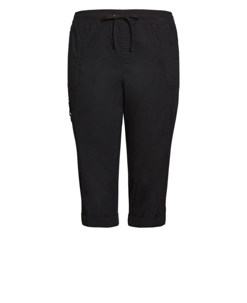 Women's Plus Size Cotton Roll Up Capri