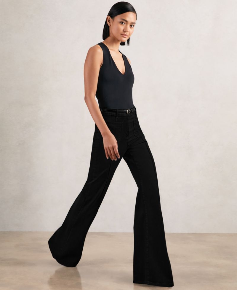 Women's Sakura Patch-Pocket Flare-Leg Jeans