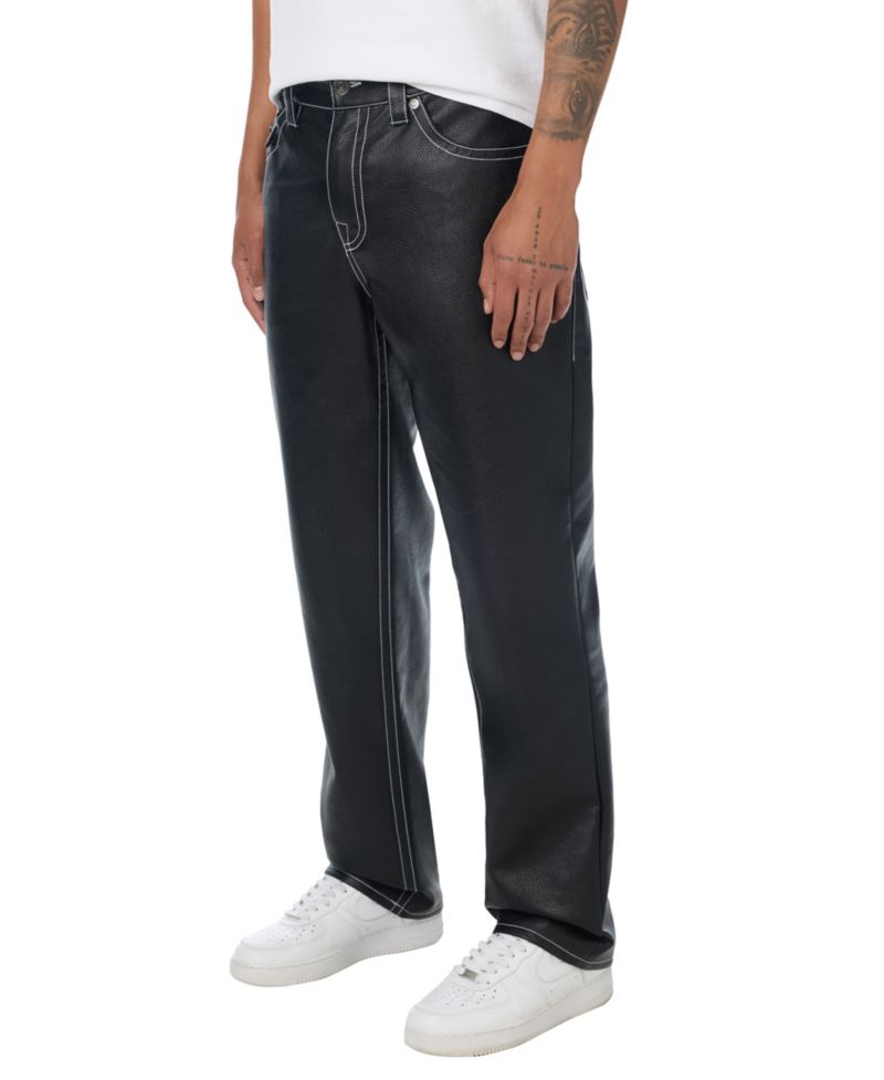 Men's Ricky Faux Leather Straight-Leg Jeans