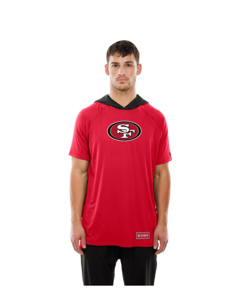 Men's Scarlet San Francisco 49ers Combine Authentic Hooded Raglan Short-Sleeve T-Shirt