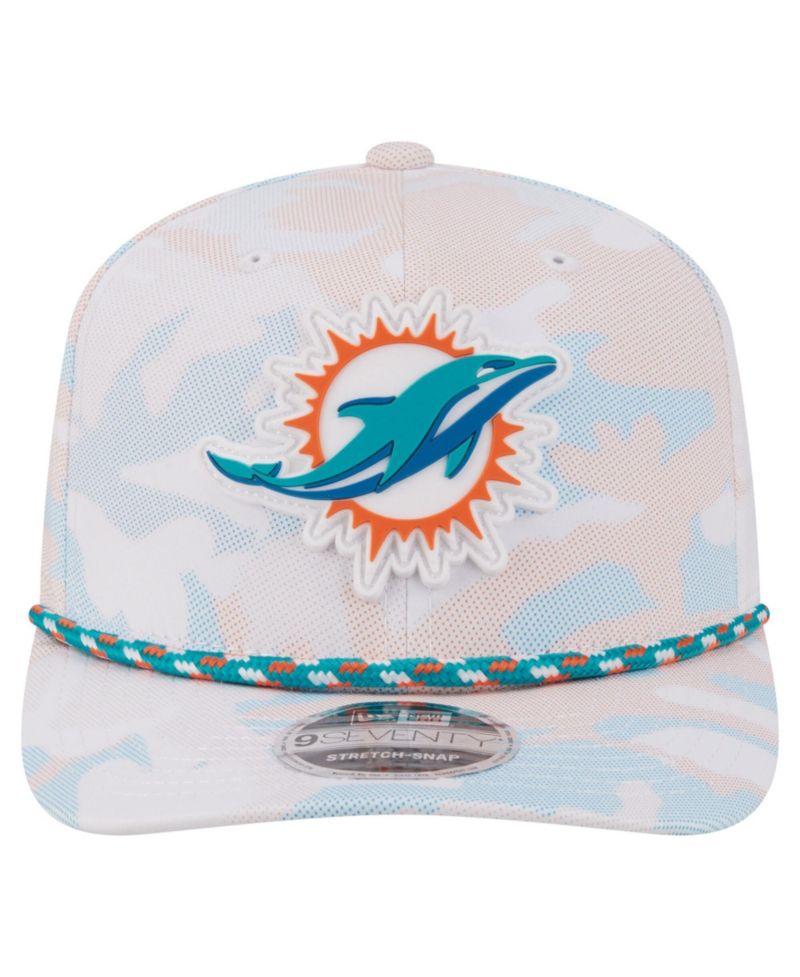 Men's White Miami Dolphins Camo Rope 9SEVENTY Adjustable Hat