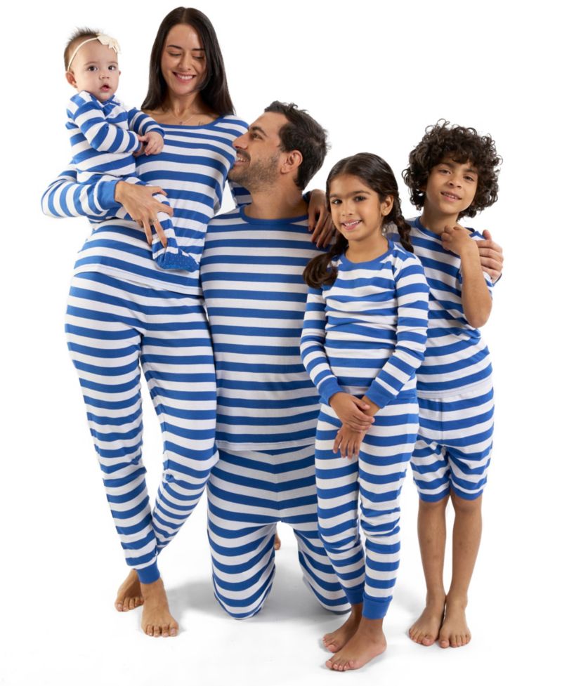 Kids Two Piece Cotton Striped Holiday Pajamas