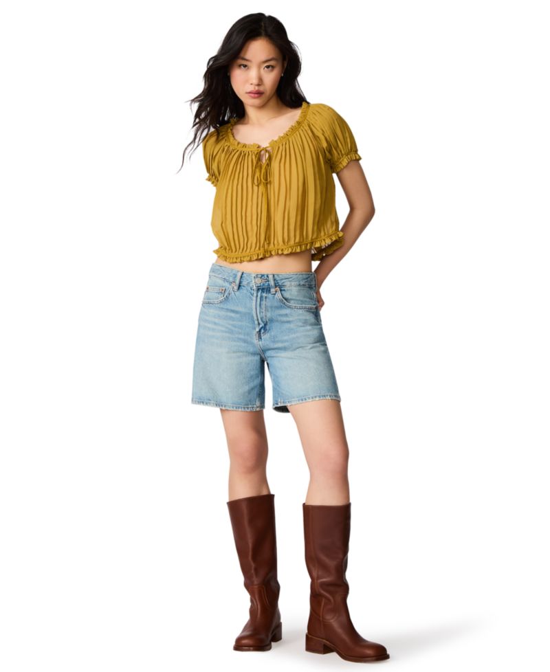 Women's Theodora Puff Short-Sleeve Crop Top