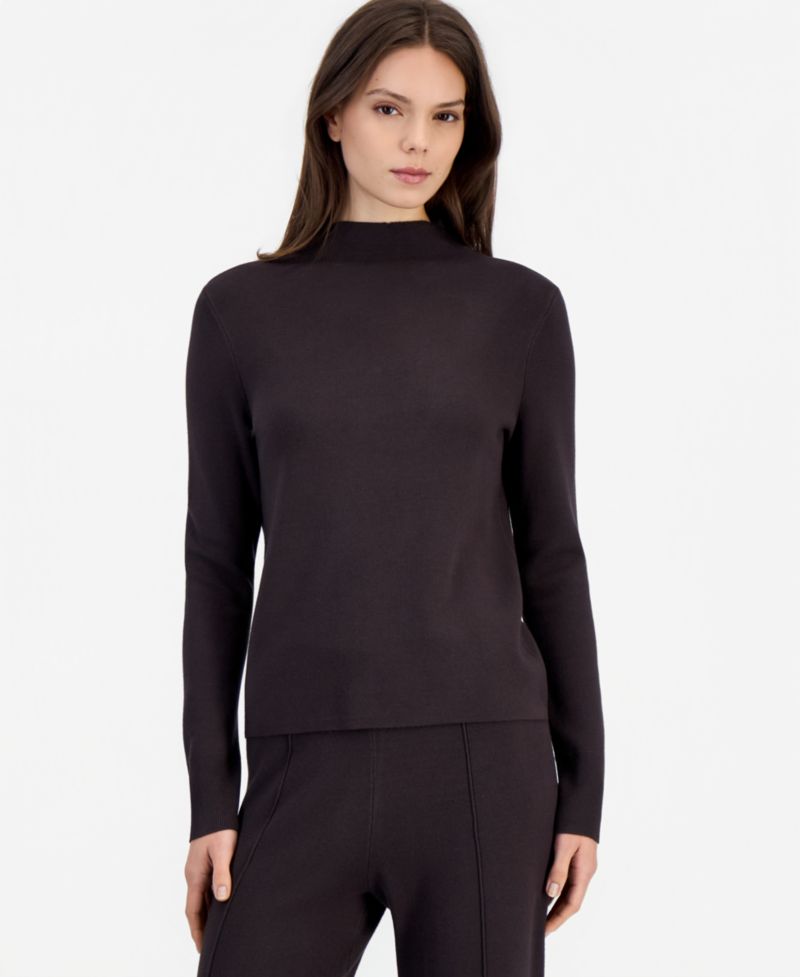 Women's Mock Neck Long-Sleeve Knit Top