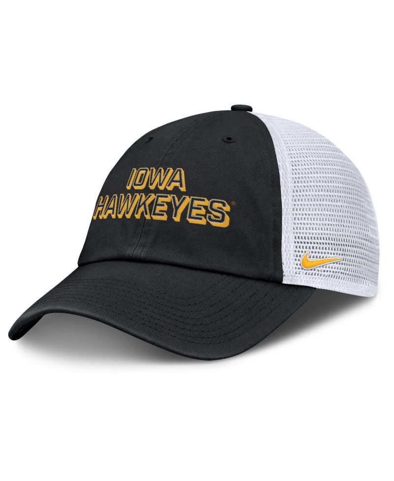 Men's Black Iowa Hawkeyes 2025 Gameday On-Field Club Adjustable Trucker Hat