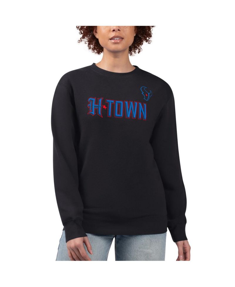 Women's Black Houston Texans H-Town Fleece Pullover Sweatshirt