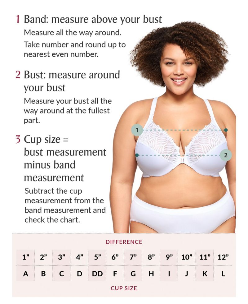 Plus Size Front-Closure Cotton Wonder Underwire Bra #1241
