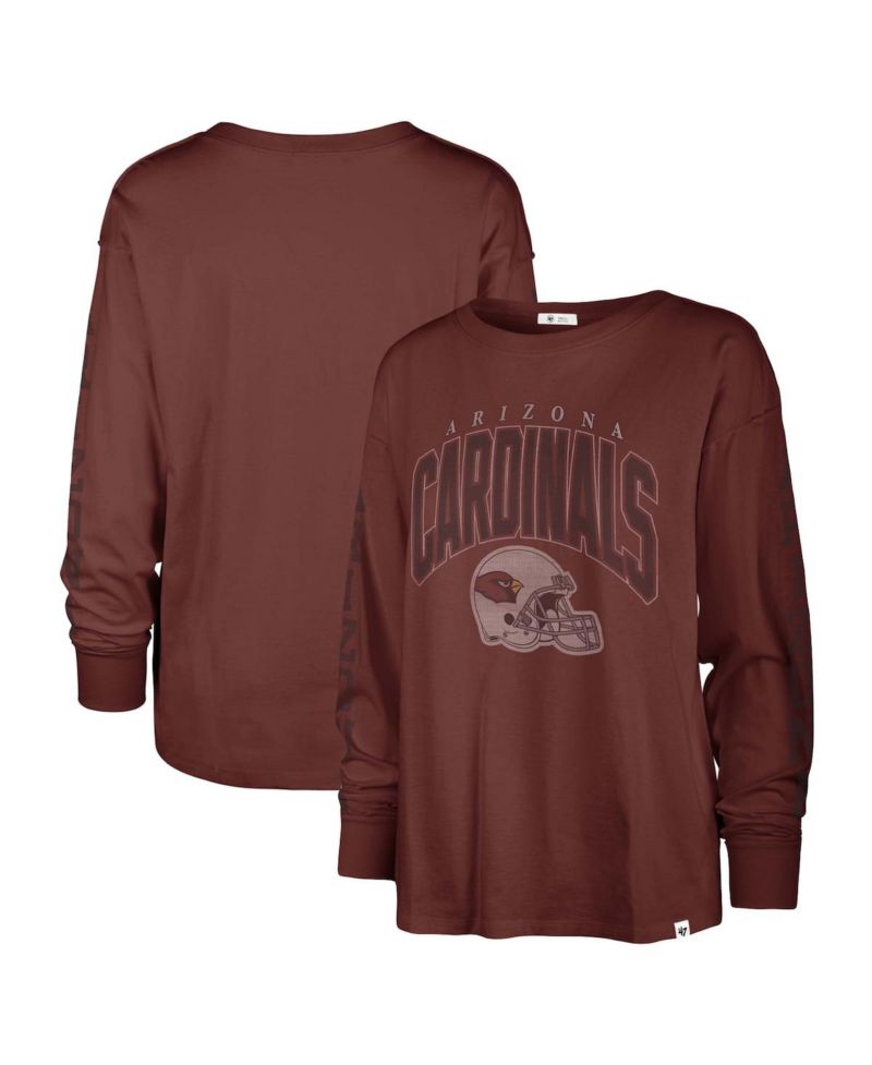 Women's Cardinal Distressed Arizona Cardinals Tom Cat Long Sleeve T-shirt