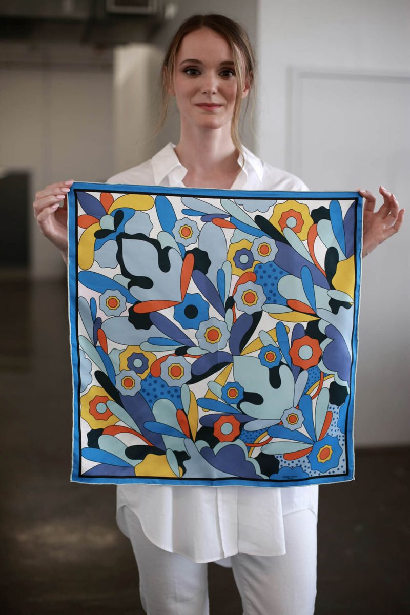 Silk Bandana Scarf Of Ocean Imagination