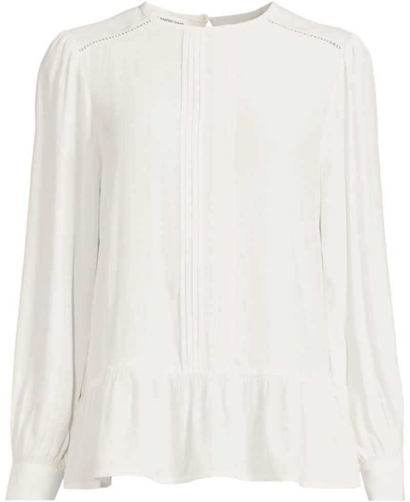 Women's Crepe Pintuck Peplum Top