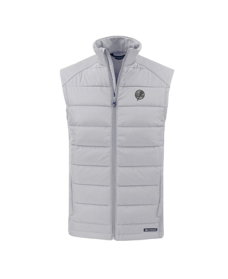 Men's Gray New York Yankees Evoke Hybrid Eco Softshell Full-Zip Vest