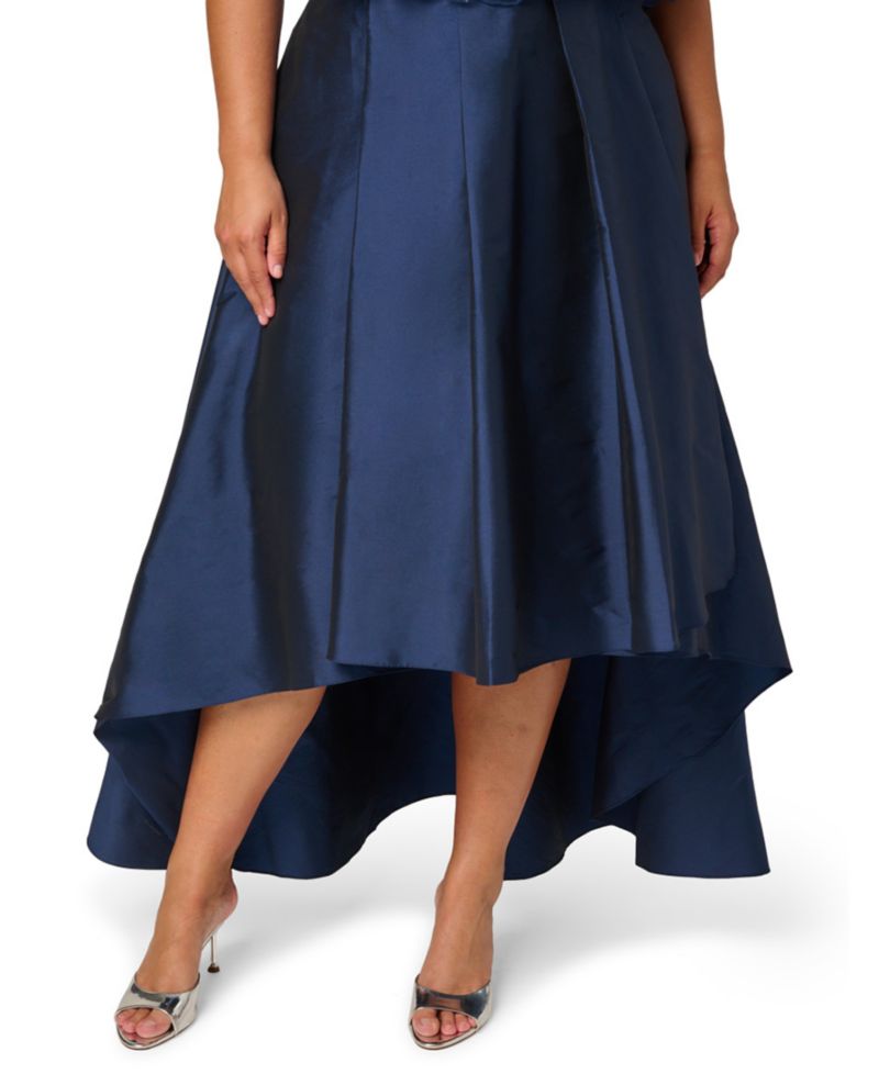 Plus Size Cape Detail Asymmetrical Ball Gown