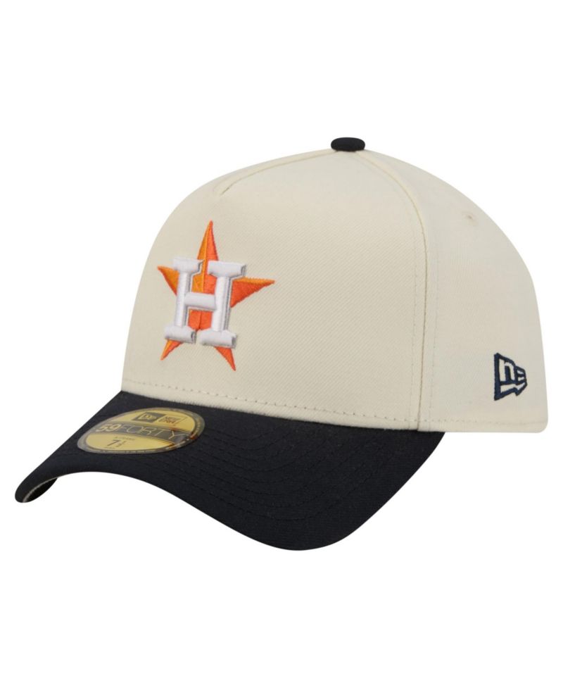 Men's Cream Houston Astros Chrome A-Frame 59FORTY Fitted Hat