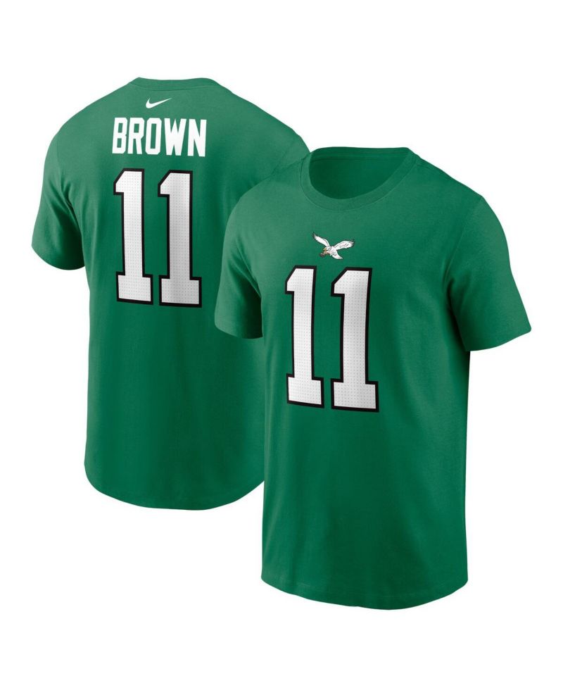 Men's A.J. Brown Kelly Green Philadelphia Eagles Alternate Player Name & Number T-shirt