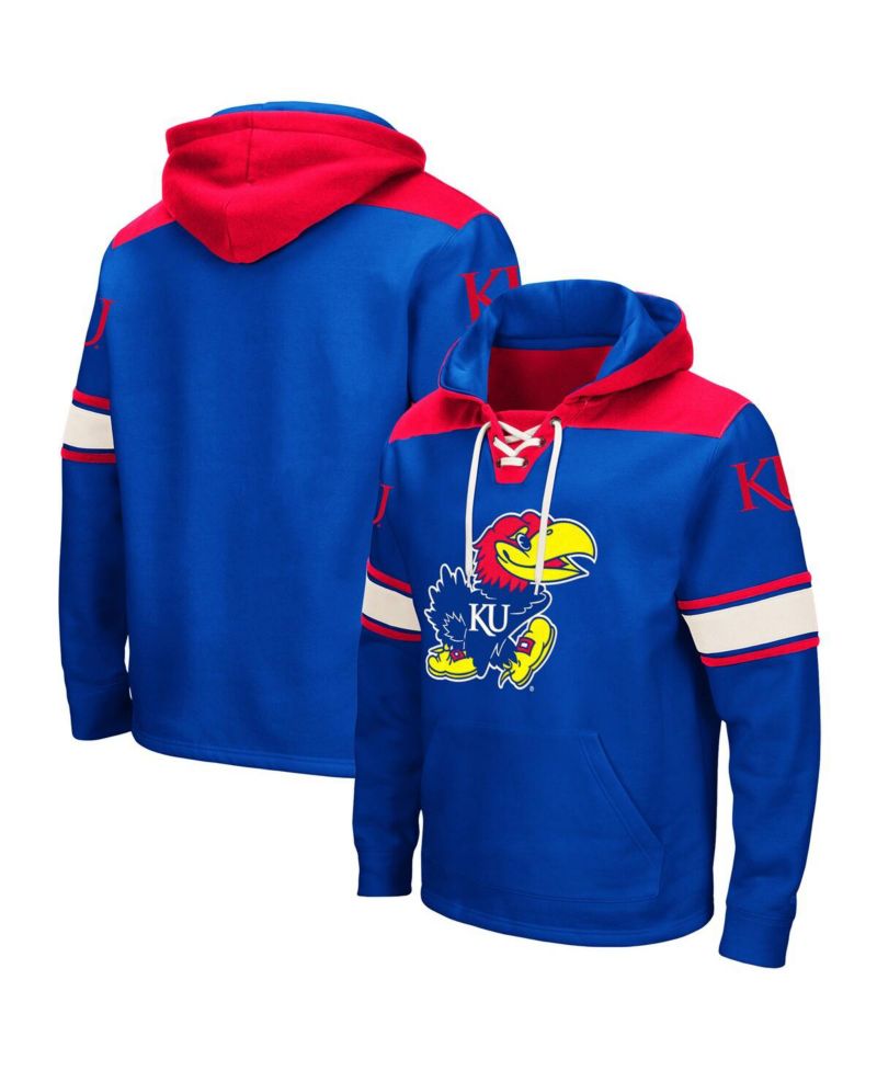 Men's Royal Kansas Jayhawks 2.0 Lace-Up Pullover Hoodie
