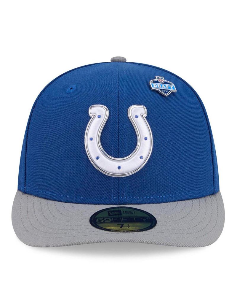 Men's Royal/Gray Indianapolis Colts 2026 NFL Draft Pre-Curved 59FIFTY Fitted Hat