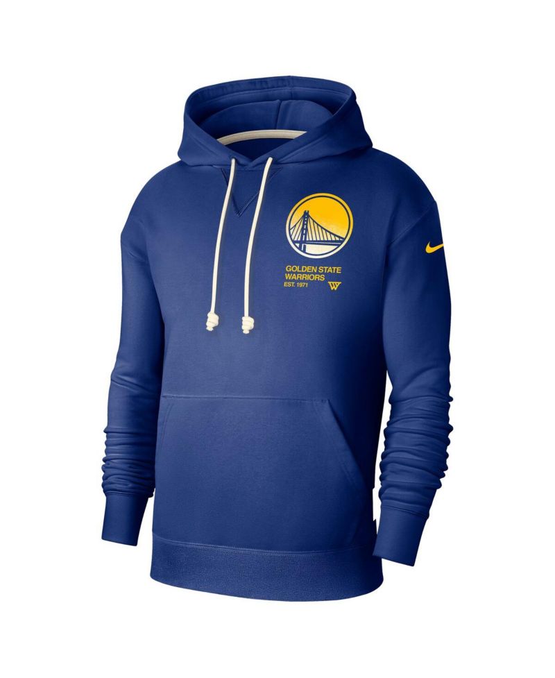 Men's Royal Golden State Warriors Courtside Standard Issue Premium Performance Pullover Hoodie