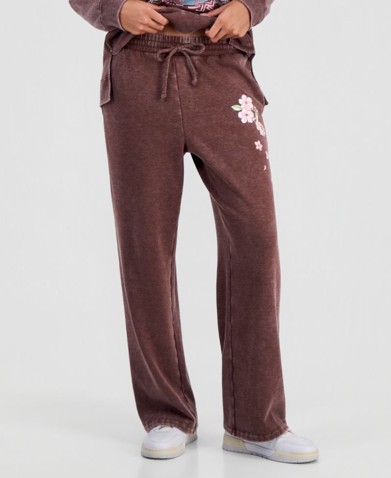 Juniors' Tokyo Flower Fleece Sweatpants