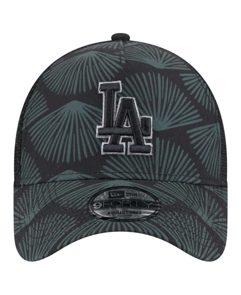 Men's Black Los Angeles Dodgers 9FORTY A-Frame Trucker Adjustable Hat