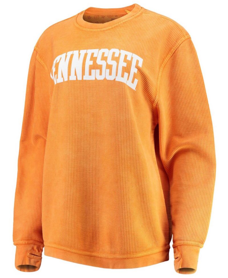 Women's Tennessee Orange Tennessee Volunteers Comfy Cord Vintage-Like Wash Basic Arch Pullover Sweatshirt