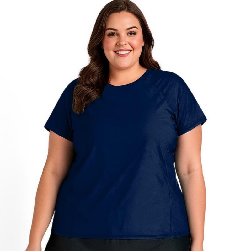 Plus Size Loose Fit Short Sleeve UPF 50+ Adele Swim Top