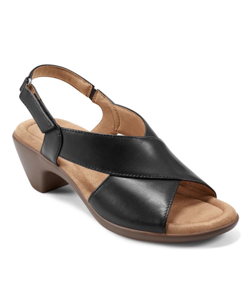 Chantal Crisscross Low Heel Leather Sandals
