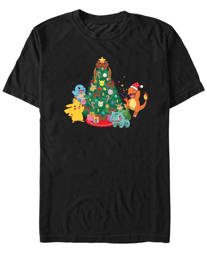 Men's Pokemon Christmas Tree Short-Sleeves T-shirt