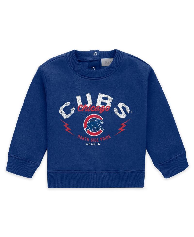 Newborn 2-Piece Royal Chicago Cubs Fleece Crewneck and Pants Set