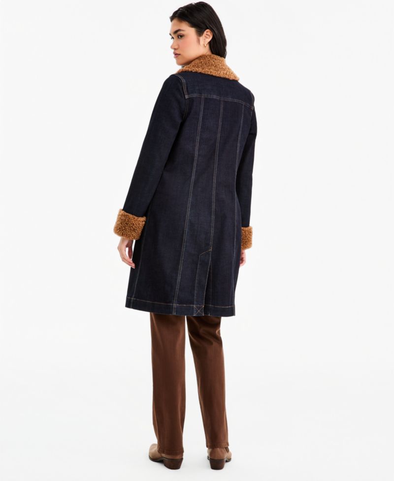 Women's Sherpa-Trim Notch-Collar Jacket